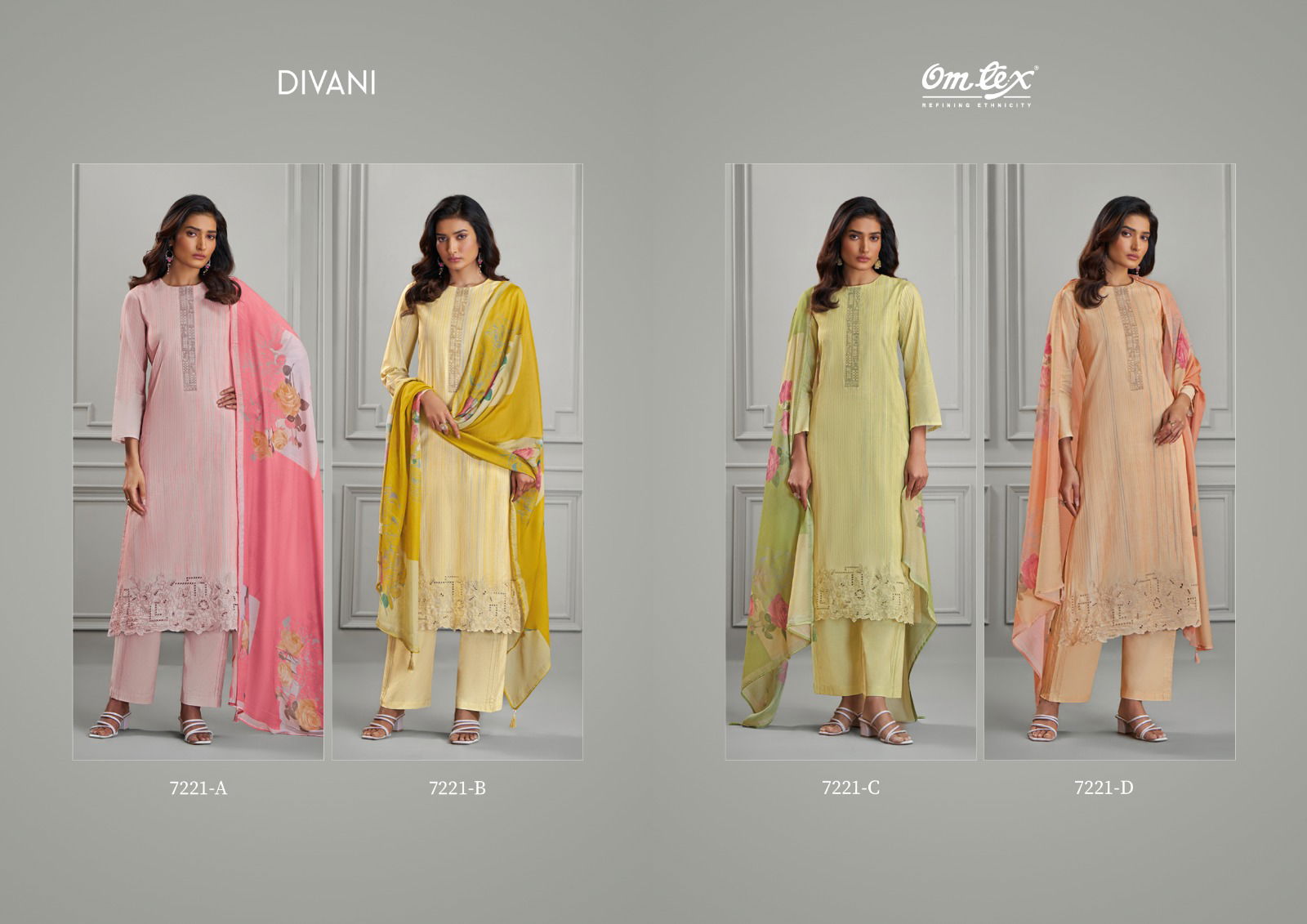 Divani By Omtex Lawn Cotton Embroidery Salwar Kameez Suppliers In India